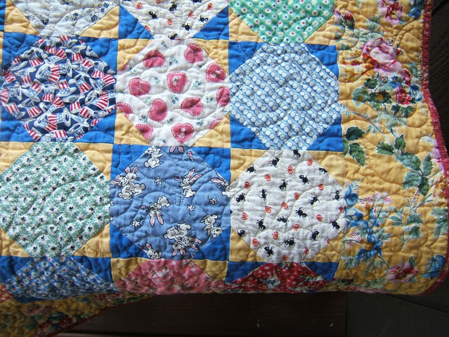 Vintage Inspired 1930's Reproduction Quilt By Piecefulthings