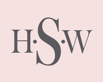 Monogram Wall Decal | Initial Monogram Wall Decor | Nursery Decals