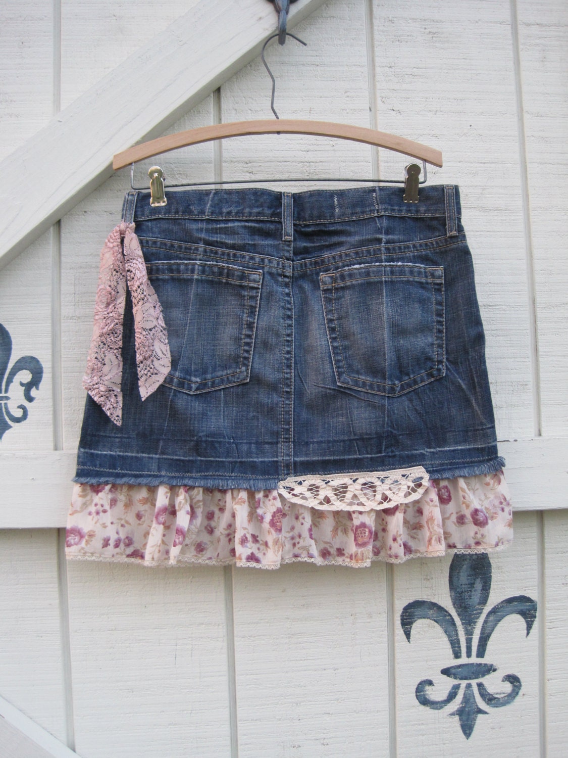 Denim mini cowgirl skirt denim mini skirt S denim rustic