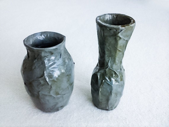 Gray Upcycled Glass Vases-Set of 2 Il_570xn