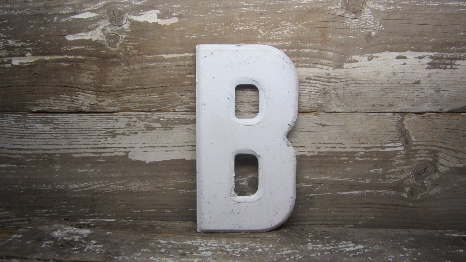 Letter Sign Metal Vintage Letter B Sign 7 1/2 Inch Painted