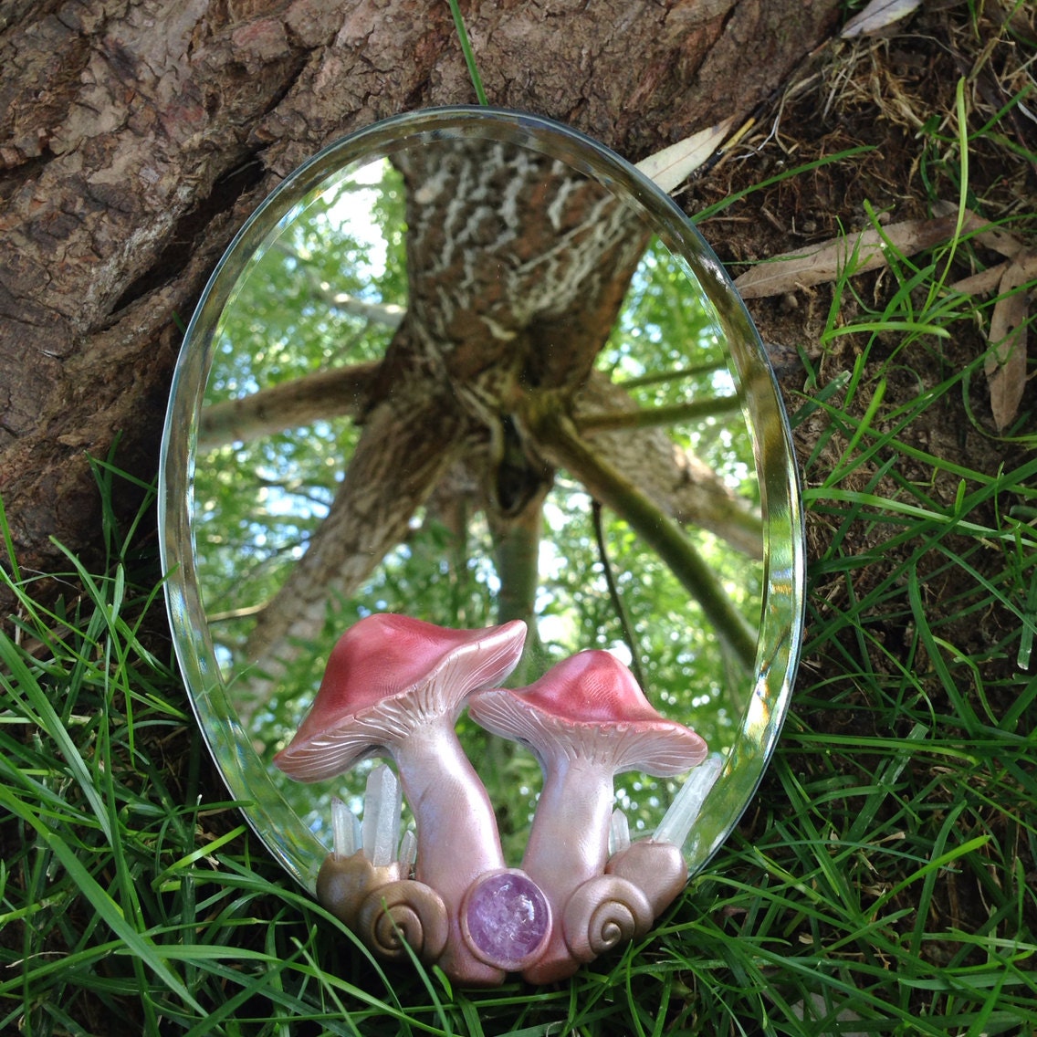 Sale/Magically enchanted mushroom mirror with by thisthatandthese