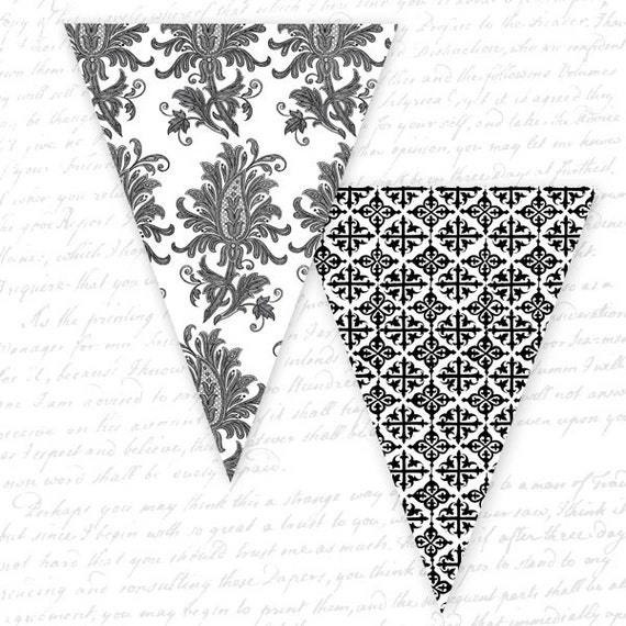 Black and White banner INSTANT DOWNLOAD Black banner