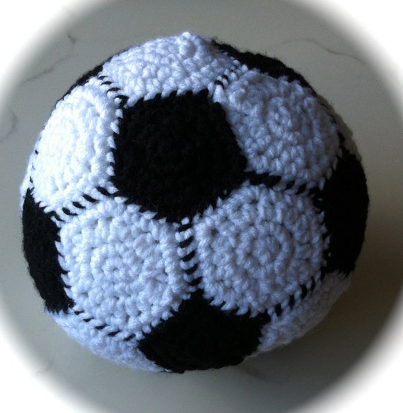 Items similar to Crocheted Indoor Soccer Ball / Baby - Toddler Soccer ...