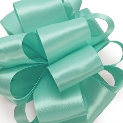 Satin Ribbon Aqua 1 1/2 Db Face Headband Bow by LemonZestCo