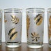 sale cocktail glasses mad men era highball gold frosted atomic age tall glasses
