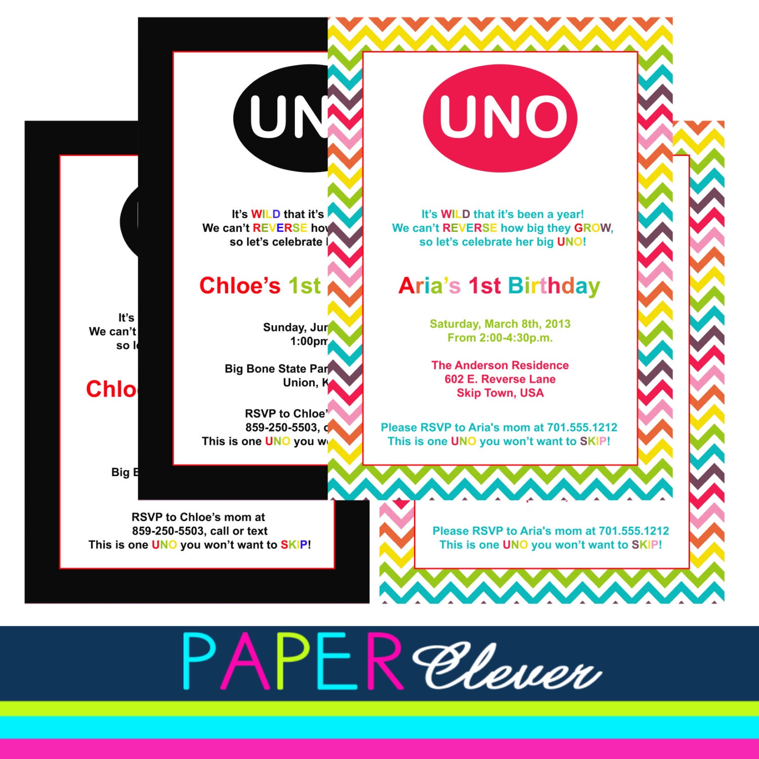 Blank Uno Card Uno birthday invitation, girls