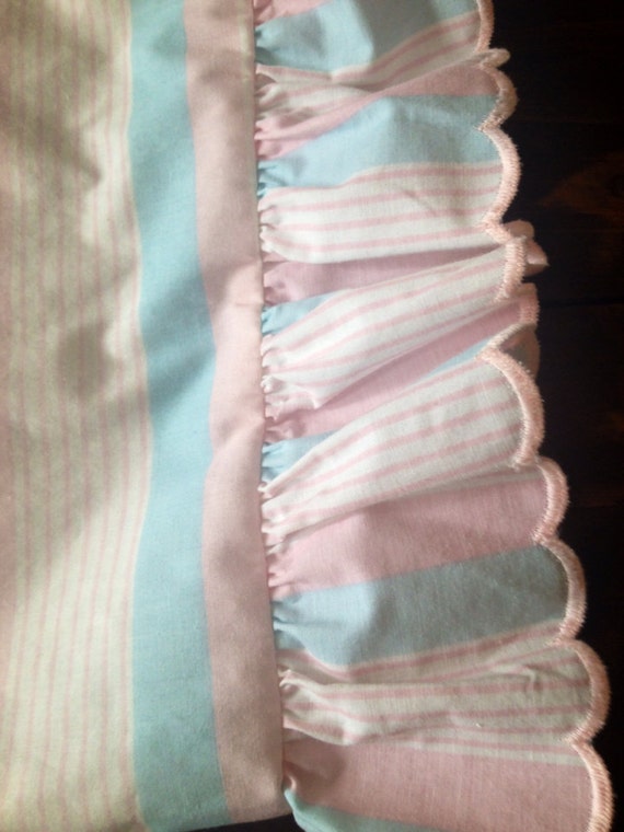 Vintage Ruffled Striped Pillow Case