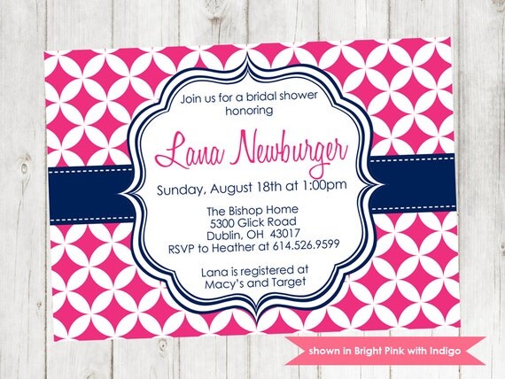 Printable Bridal Shower Invitation - Shower Themed Pixie Invite - Colors and Text Customizable Il_570xn