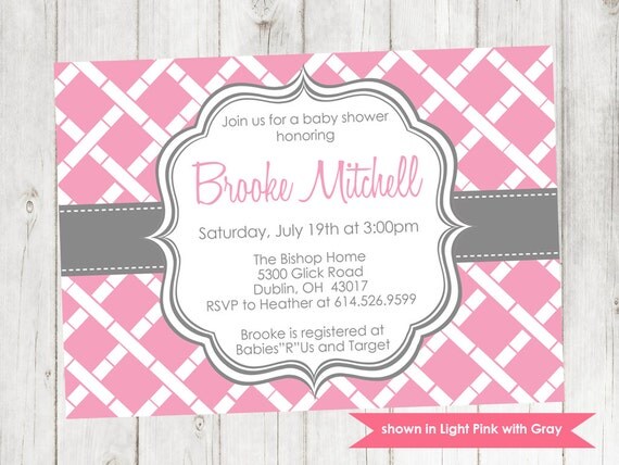 Printable Baby Shower Invitation - Shower Themed Bamboo Invite - Colors and Text Customizable Il_570xn