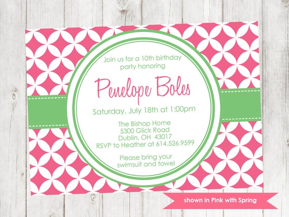 Printable Birthday Party Invitation - Printable Pixie Invitation - Colors and Text Customizable Il_570xn