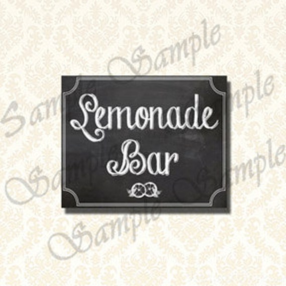 Printable Sign Lemonade Bar Sign Lemonade Chalkboard Sign
