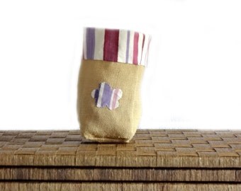 Kitchen storage basket - gift - pink to violet stripes - home decor - for her