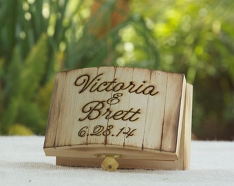 Personalized Ring Bearer Box -Keepsake ring holder - Rustic Wedding- Ring Bearer Pillow Alternative