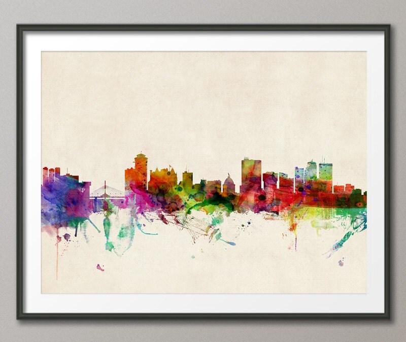 Winnipeg Skyline Manitoba Canada Cityscape Art Print 543