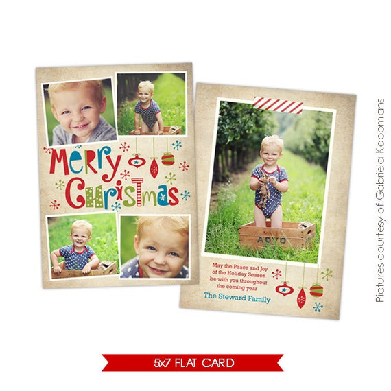 INSTANT DOWNLOAD Christmas Card Photoshop template Funny