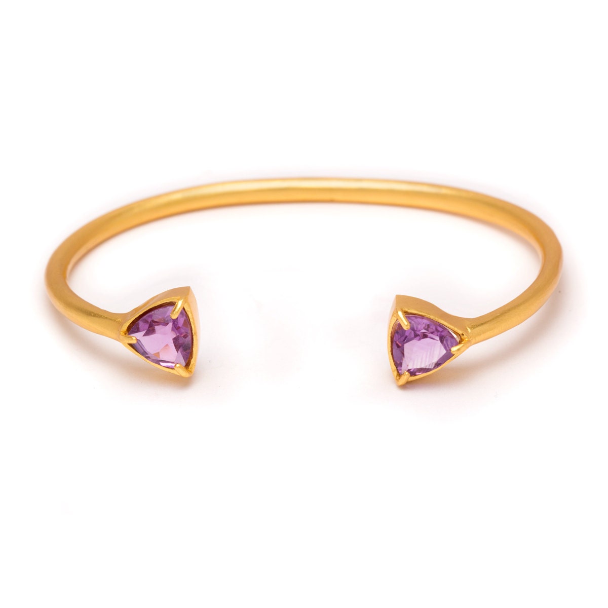 Gemstone Cuff Bracelet Gold Gemstone Bangle Amethyst Cuff
