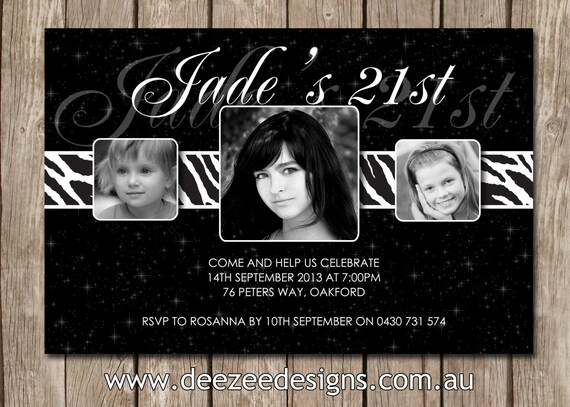 Photo Personalised Birthday Invitations 16th 18th 21st 30th - You Print Il_570xn