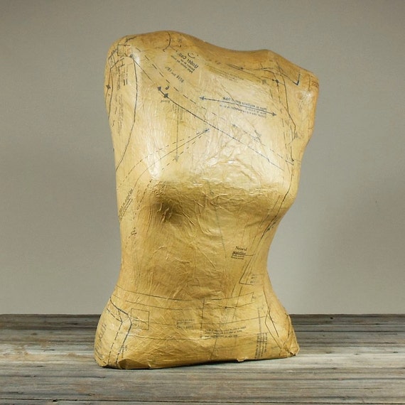 Items similar to Vintage Paper Mache Body Form, made with