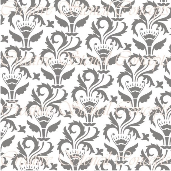Gothic Style Floral Decorative Stencil MULTIPLE SIZES