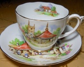 Beautiful Britain Teacup Set, Roslyn China, Castle Combe Series, Made in England, Kathleen Leasure