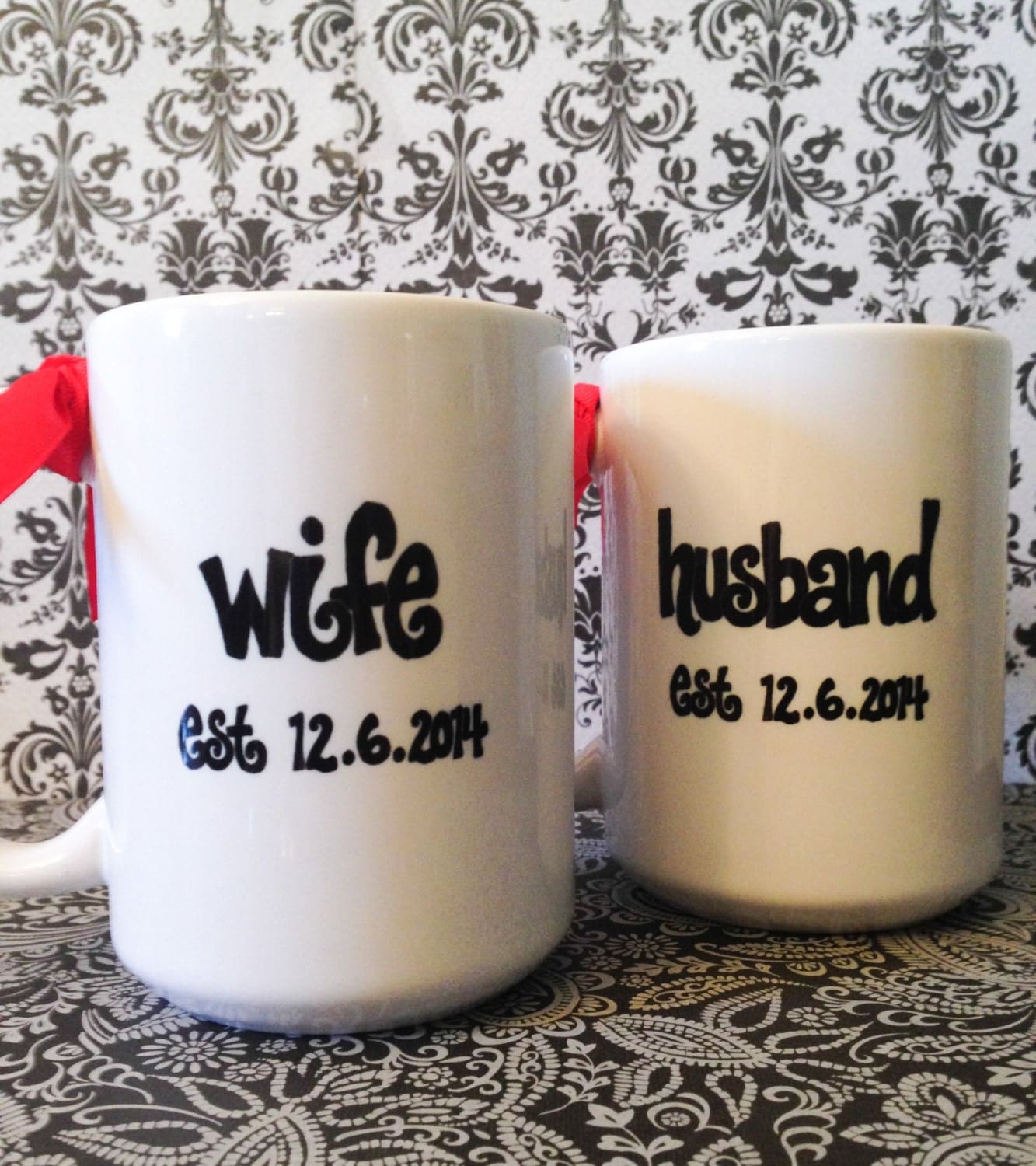 Husband And Wife Mug Set Wedding Or Anniversary Gift Custom