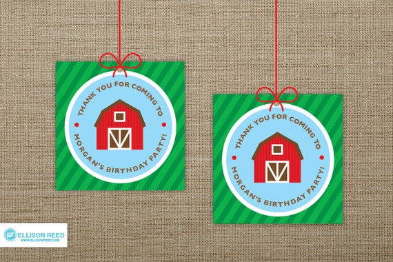 Farm Birthday - Farm Favor Tags - Farm Printable - Barnyard Printable - First Birthday - Petting Zoo Birthday - Farm Animals Birthday - Barn Il_570xn