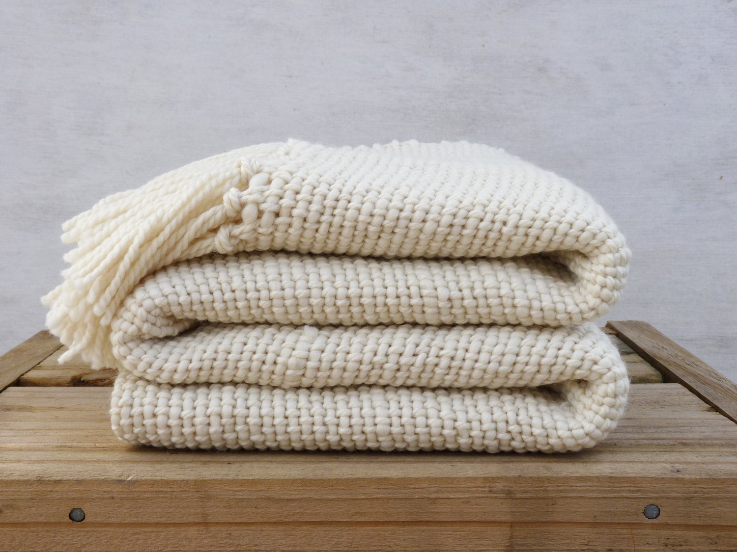 Merino Wool Throw Blanket Wool Blanket Chunky Knitted