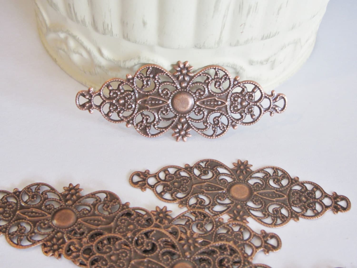 6 Filigree Metal Embellishments for ScrapbookingCard
