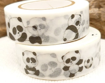 Soccer Panda Bear Black and White Washi Tape - U1189