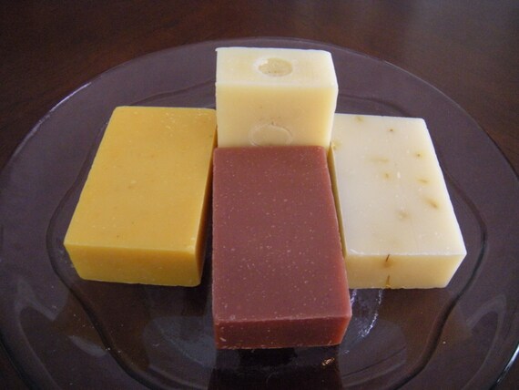 4 Bar Citrus Collection Special - Handmade Natural Soap  - Gentle Exfoliation and Citrus Scent