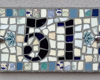 2 digit rectangular house number mosaic