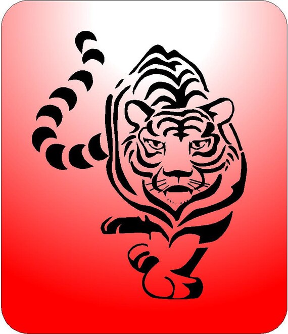  tiger  airbrush  stencil