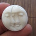 Amazing Detail 25mm Embellishment, Carved bone , moon and crescent moon with face, Jewelry making supplies B3743
