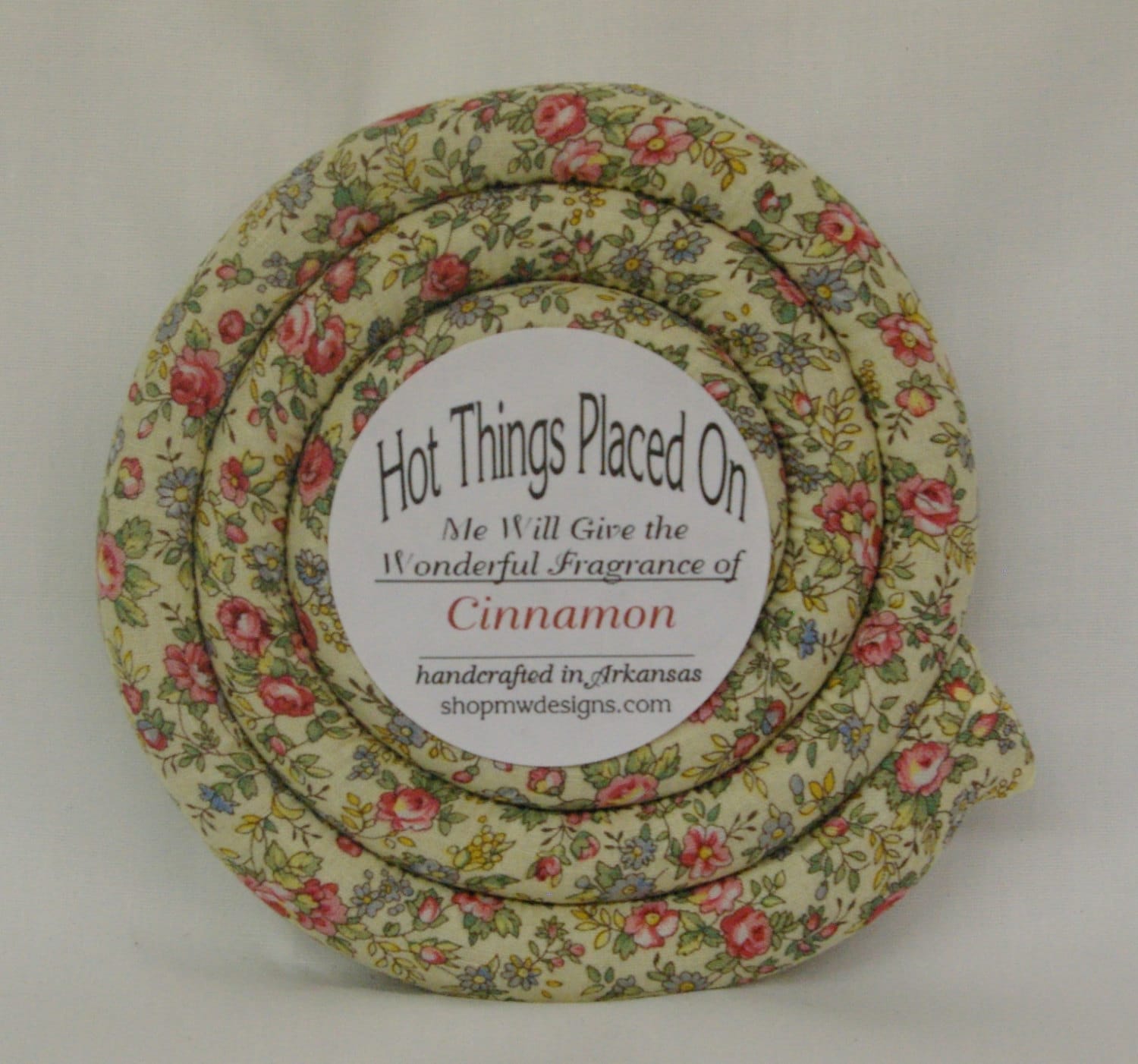 Scented Round Hot Pad Fabric Kitchen Trivet by mwdesignsinc