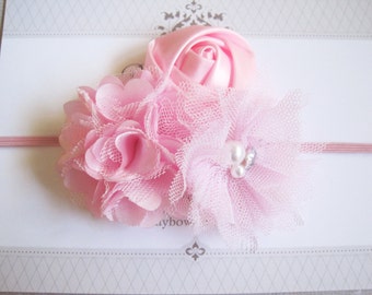 Light Pink Headband, Baby Headbands, Baby Girl Headbands, Baby Girl Headbands, Infant Headbands, Baby Bows