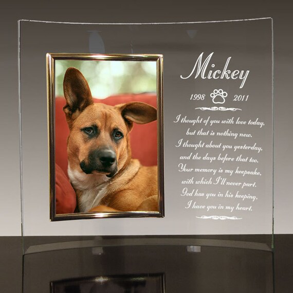 Dog Memorial Frame Curved Glass Frame Personalized With Name