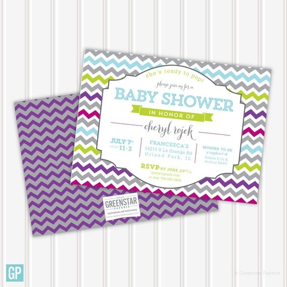 Double Sided Baby Shower Invitations 3