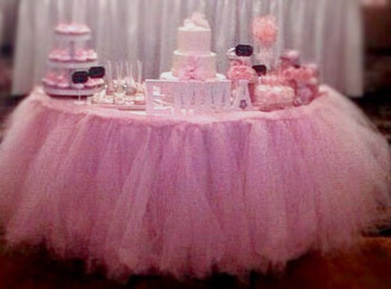 tutu table skirt, ruffle skirt, tulle skirt, baby shower, birthday decor, wedding Il_570xn