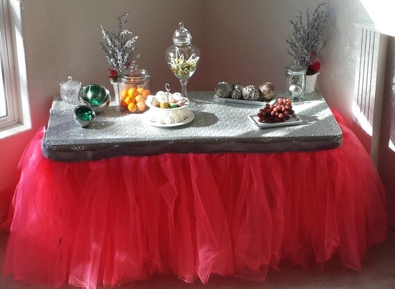 Tutu table skirt, Tulle table skirt, custom made, candy buffet skirt, ruffle tulle skirt Il_570xn