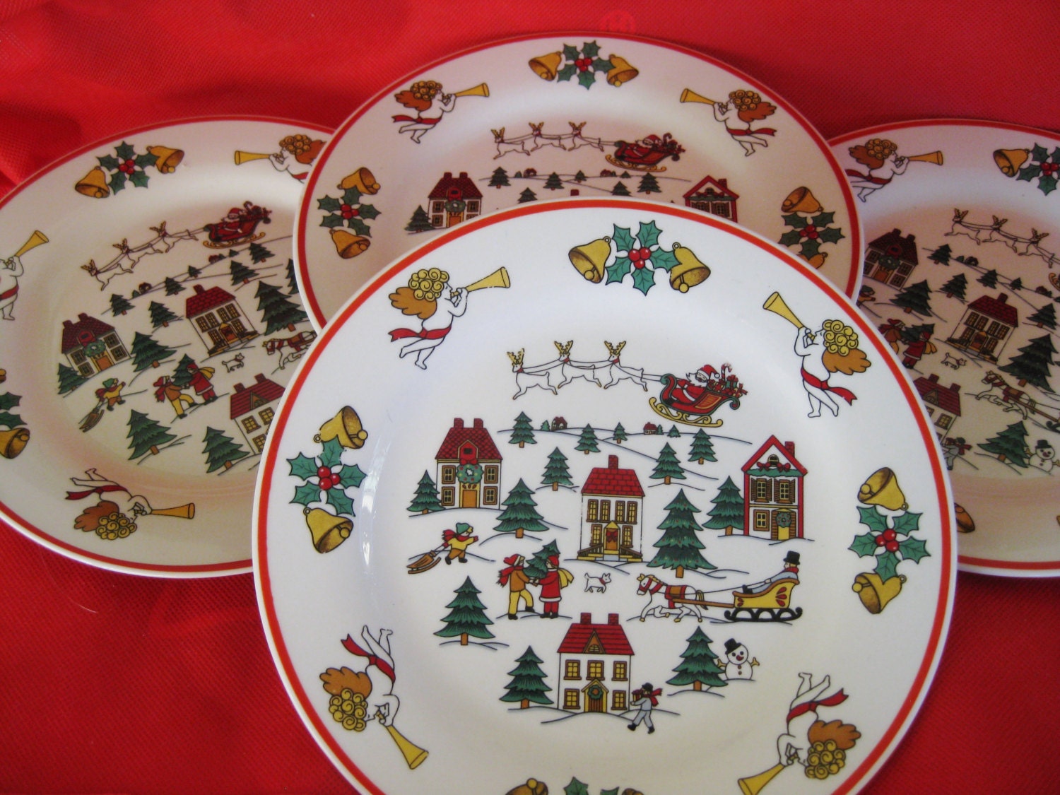 Jamestown China Joy of Christmas Salad plates set of 4Very