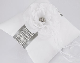Wedding pillow / ring pillows - silver