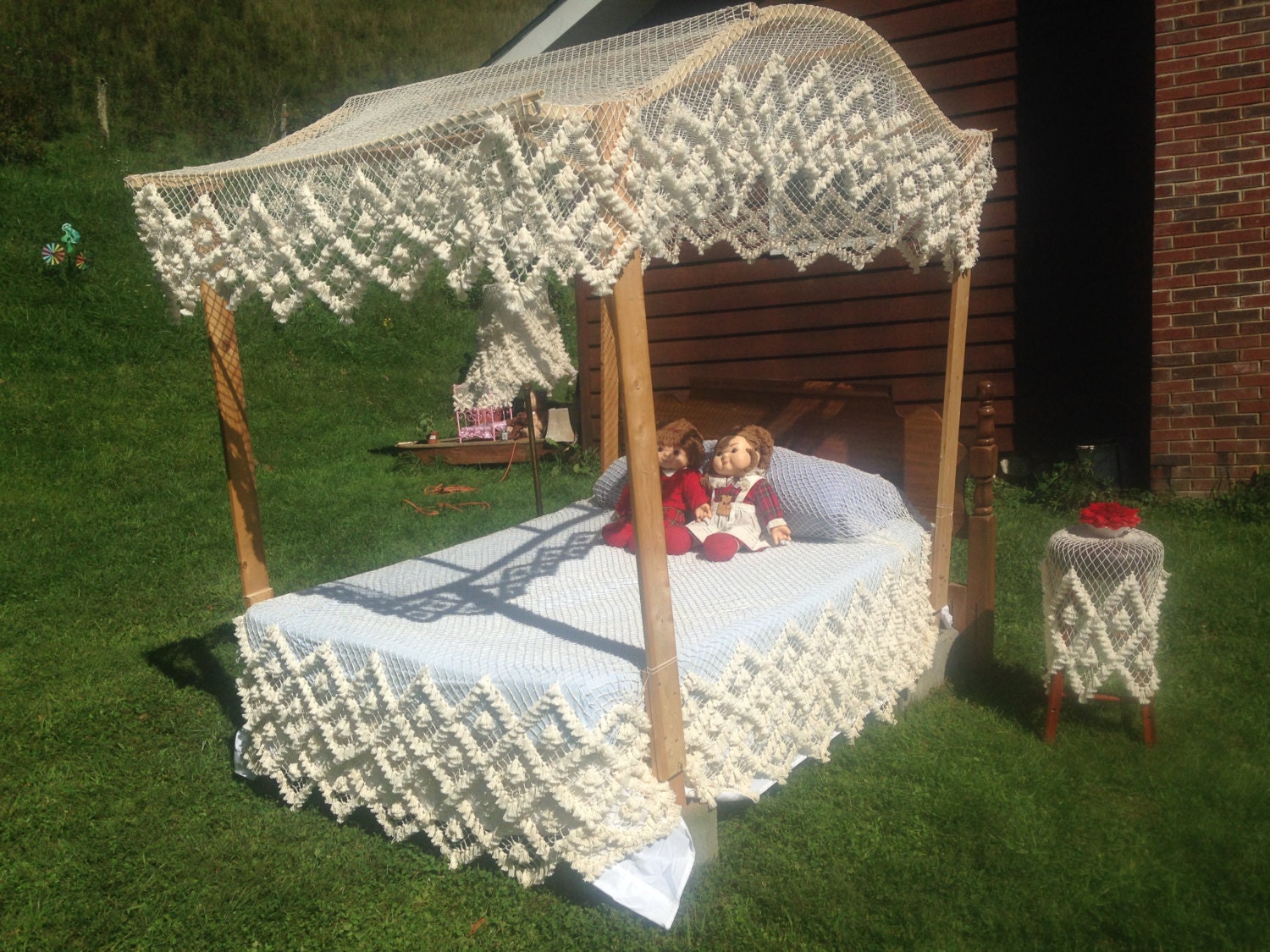 Custom Order Handmade Bed Canopy Coverlet and Bed Skirt