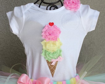 Ice Cream shirt, Birthday Shirt, Birthday bodysuit, Birthday outfit, Ice Cream Party, BUTTERMINT, Ice Cream Cone Bodysuit or Shirt Only