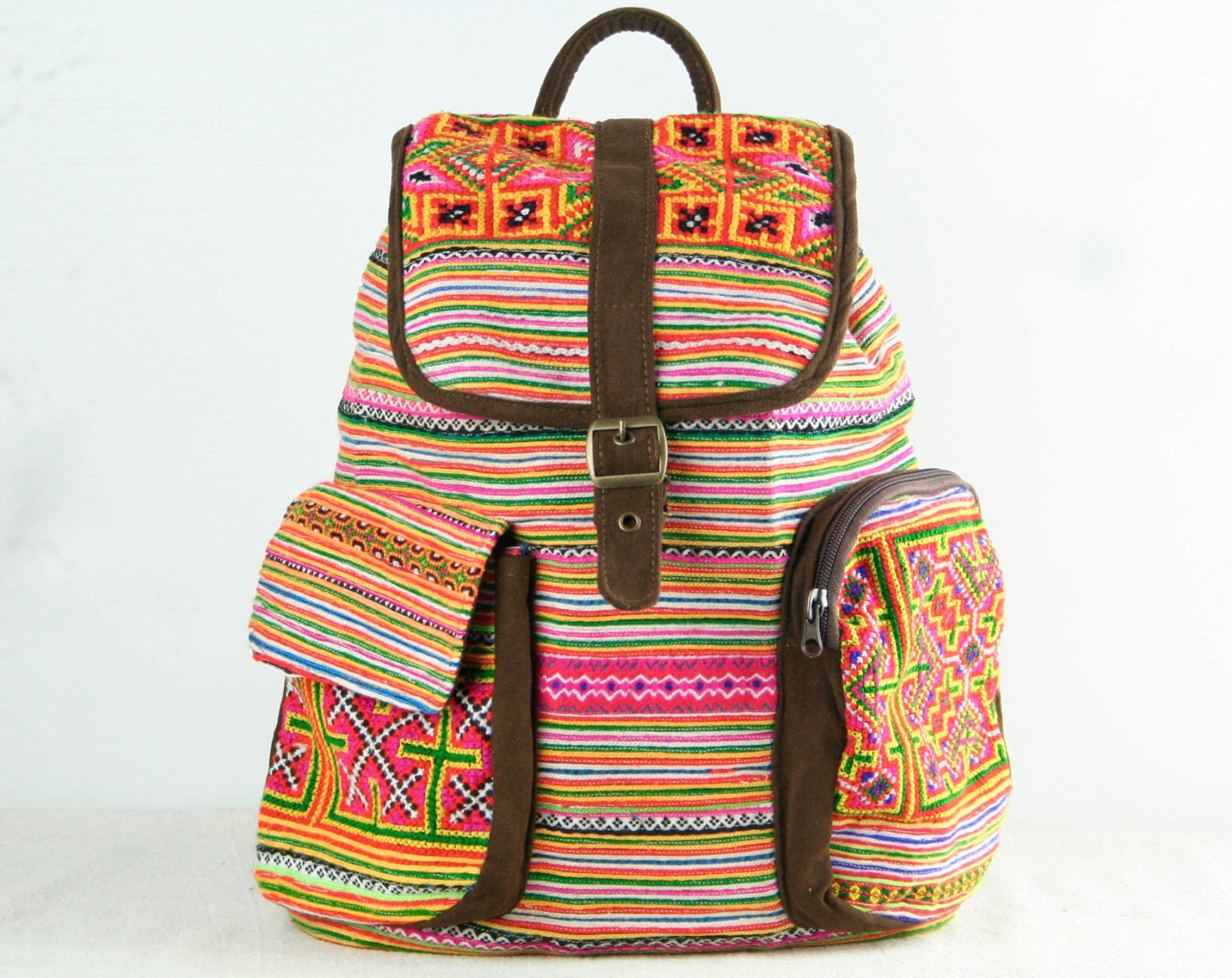 Tribal Backpack Slouchy Bag Boho Hippie Gypsy Unique by TaTonYon