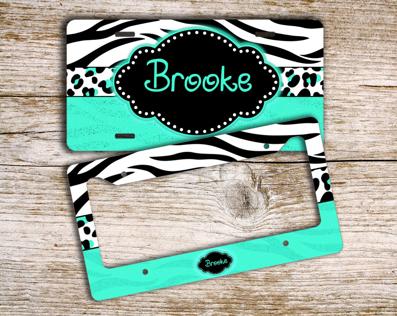 Cute girly Monogrammed license plate or frame by ToGildTheLily