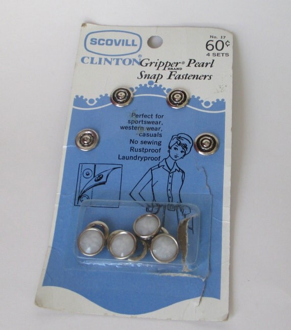 Vintage Scovill Clinton Gripper Pearl Snap Fasteners Snaps 4