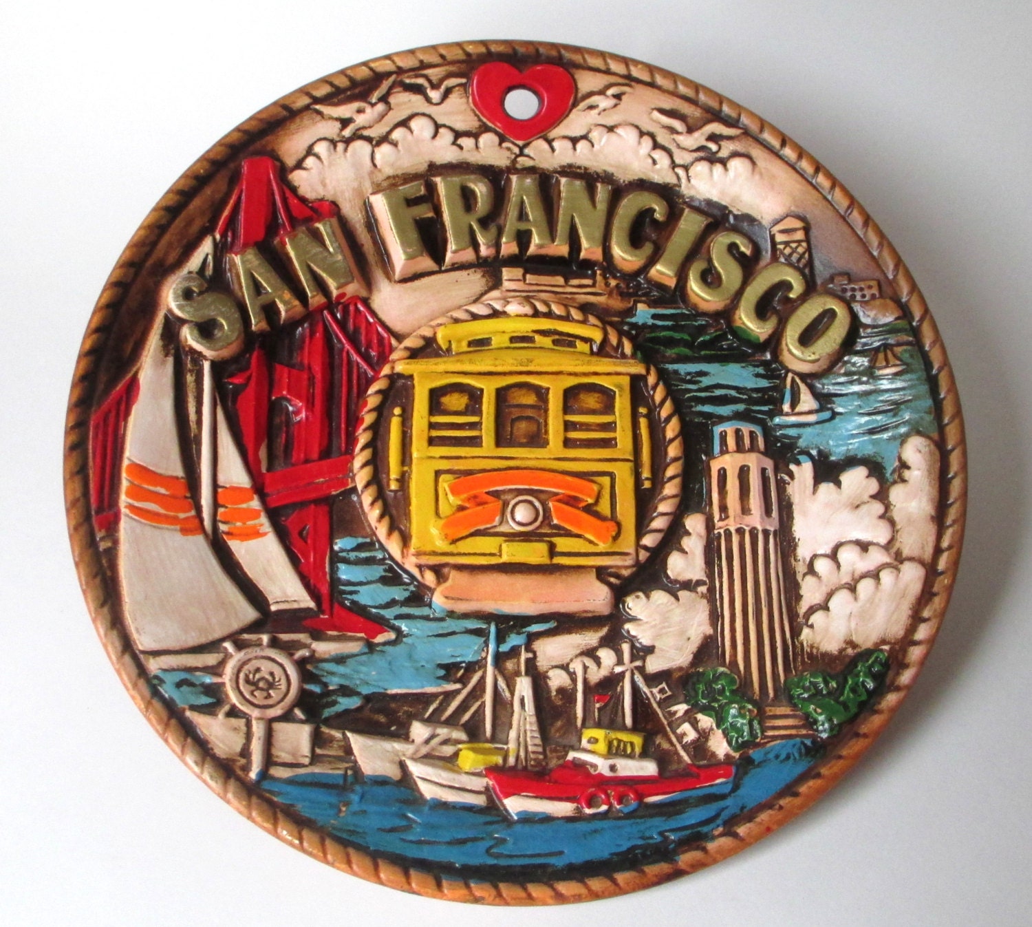 Vintage San Francisco Souvenir Plate by MagellansBellyStudio