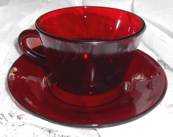 Popular items for ruby red tea cup on Etsy