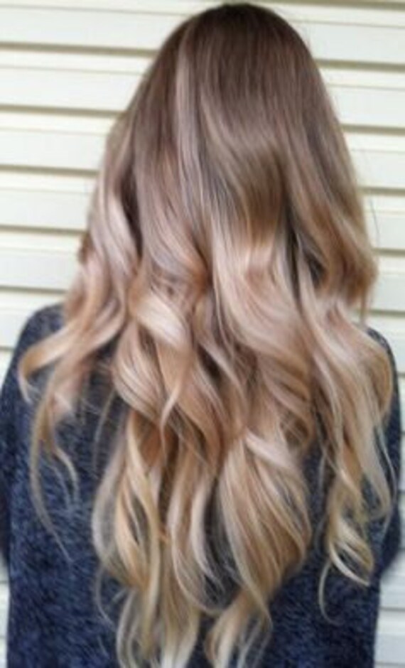 Items similar to Ash Blonde and Gold Ombre Hair, Balayage ...